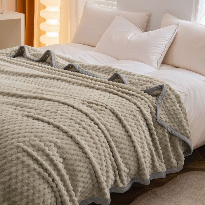 Weighted Blanket Textured Plush Bed Throw | Reversible Design