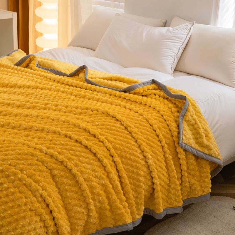 Weighted Blanket Textured Plush Bed Throw | Reversible Design