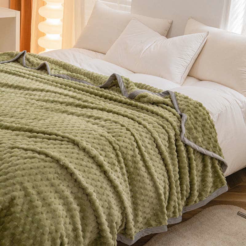 Weighted Blanket Textured Plush Bed Throw | Reversible Design