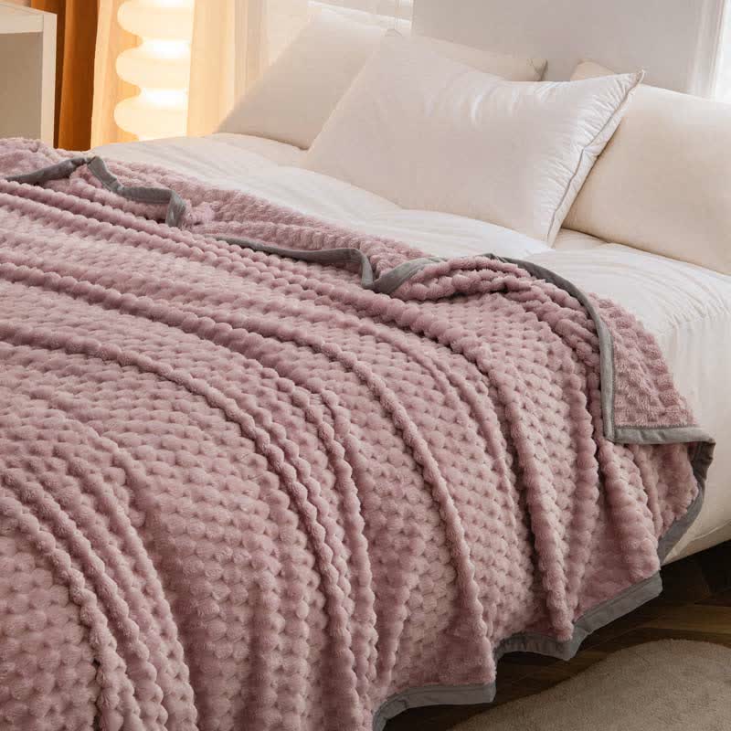 Weighted Blanket Textured Plush Bed Throw | Reversible Design