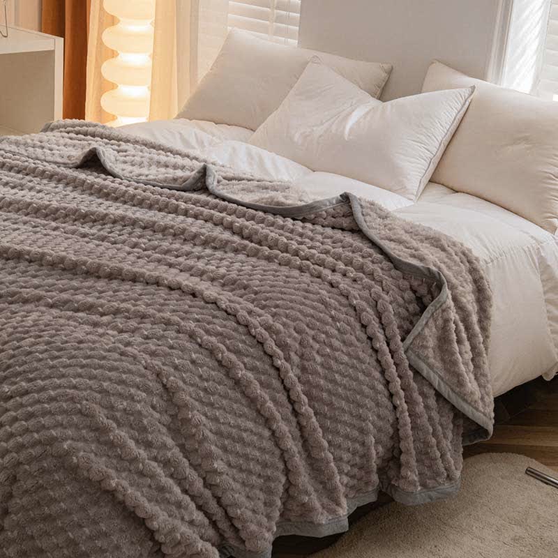 Weighted Blanket Textured Plush Bed Throw | Reversible Design