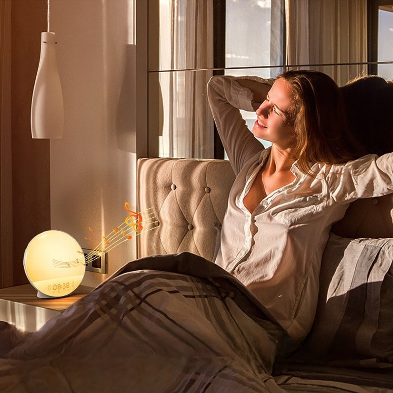 Alarm Clock Sunrise Lamp with Digital Display | Bedside