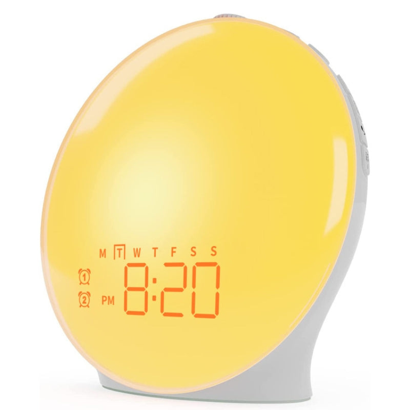 Alarm Clock with Sunrise Light for Bedroom | Digital