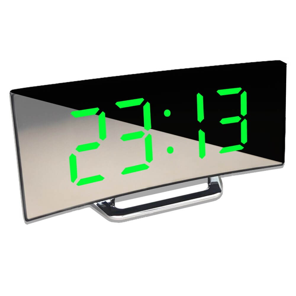 Alarm Clocks Digital Curved with Mirror Display | LED