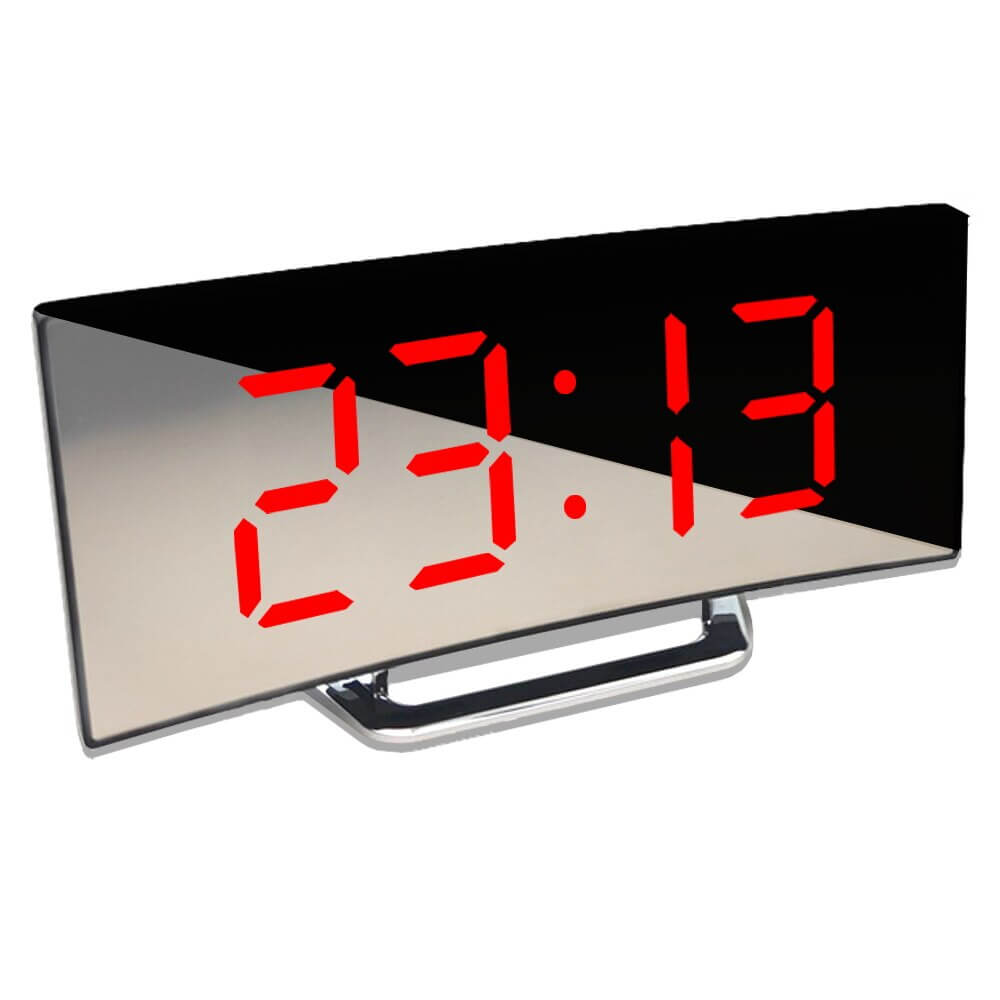 Alarm Clocks Digital Curved with Mirror Display | LED