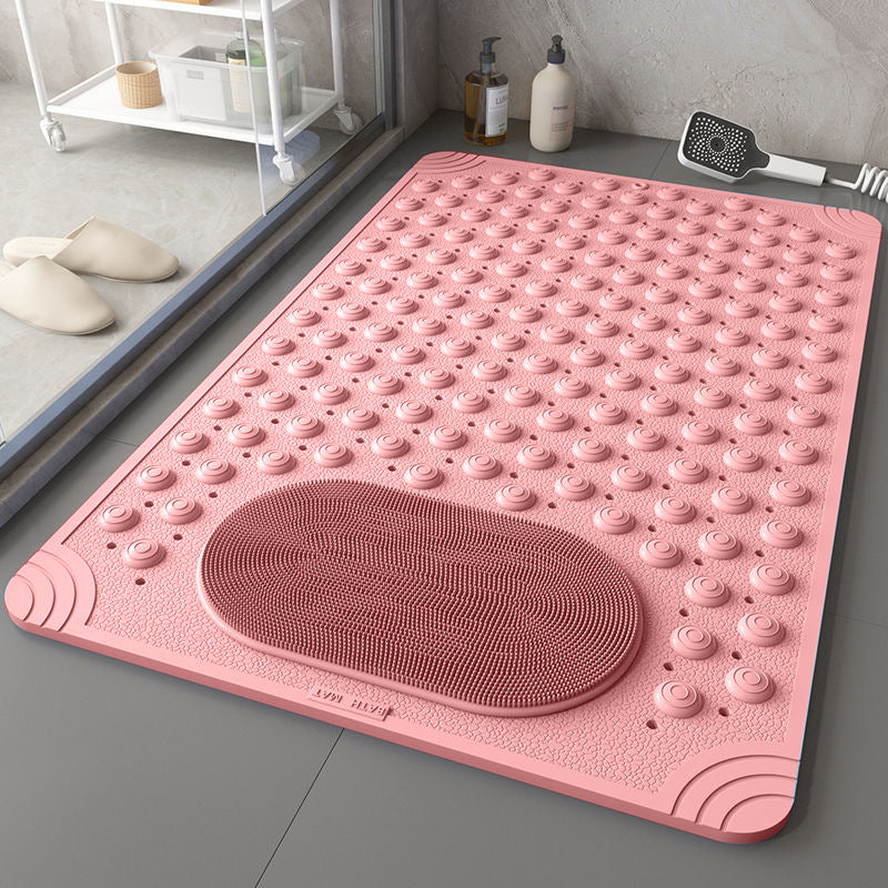 Bath Mat with Suction Cups & Massage Bristles | Non-Slip
