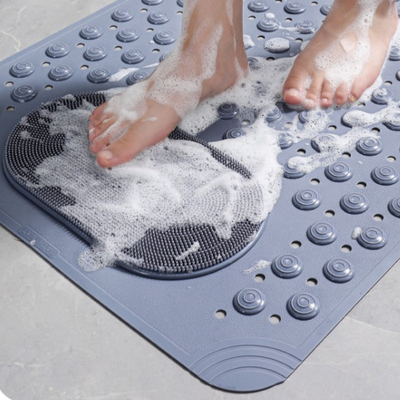 Bath Mat with Suction Cups & Massage Bristles | Non-Slip