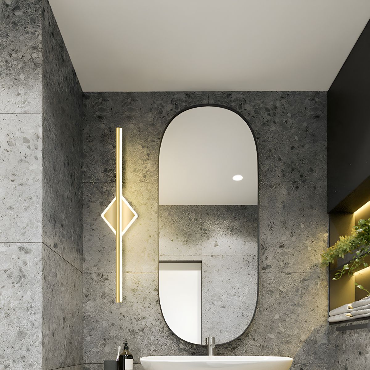 Bathroom Vanity Light with Linear Diamond Accent | LED