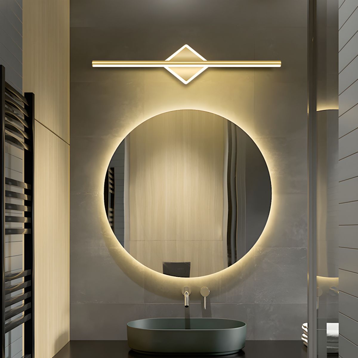 Bathroom Vanity Light with Linear Diamond Accent | LED