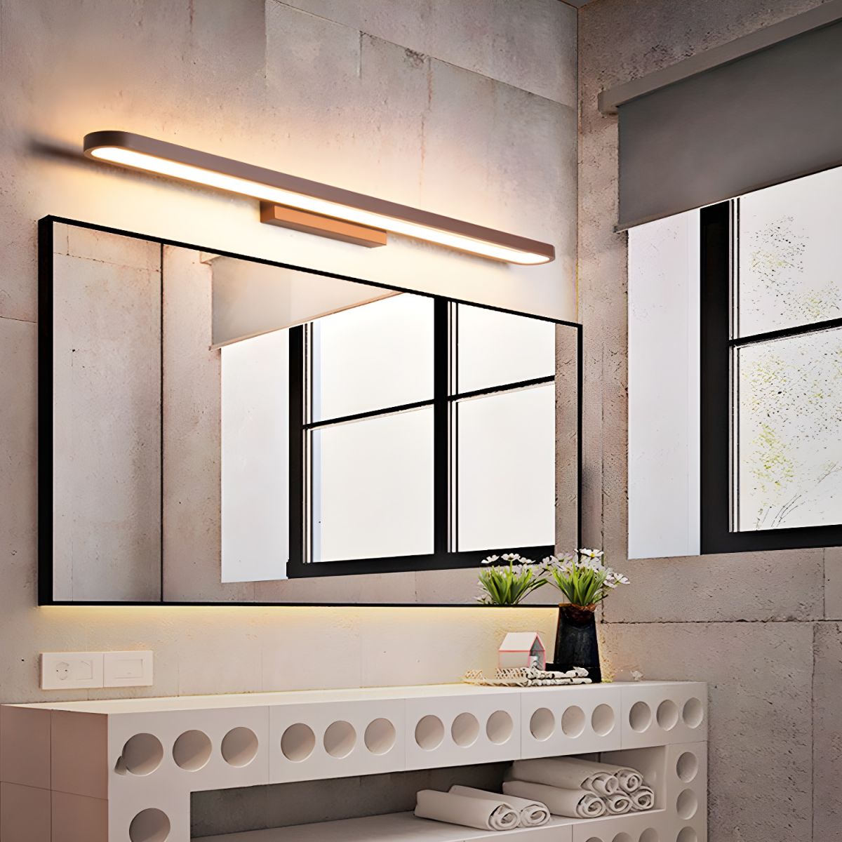 Bathroom Vanity Light with Rounded Bar | LED