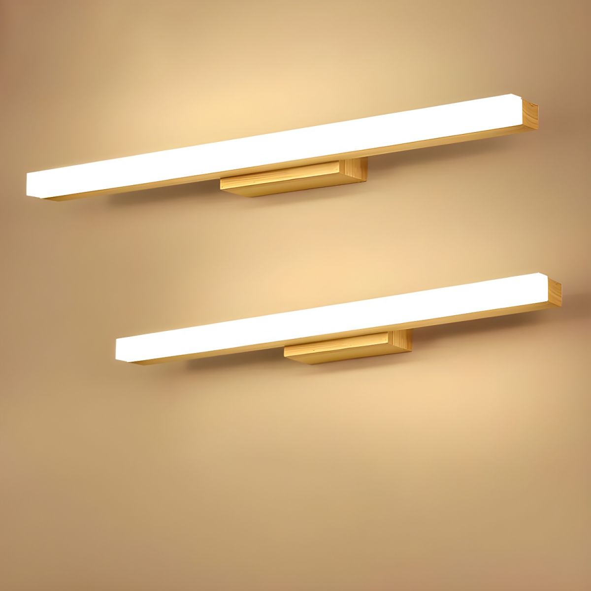 Bathroom Vanity Light with Wooden Mount | LED