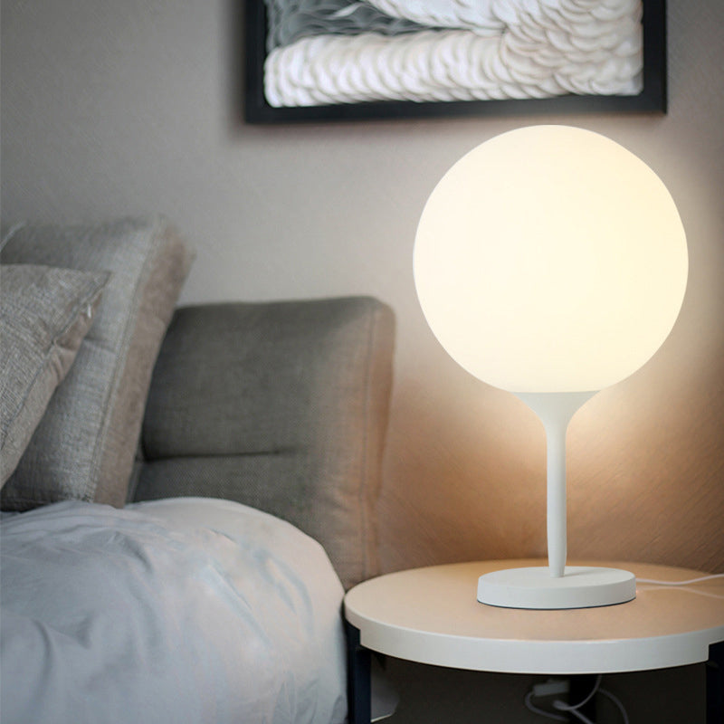 Bedside Lamp with Glass Globe Shade | Bedroom