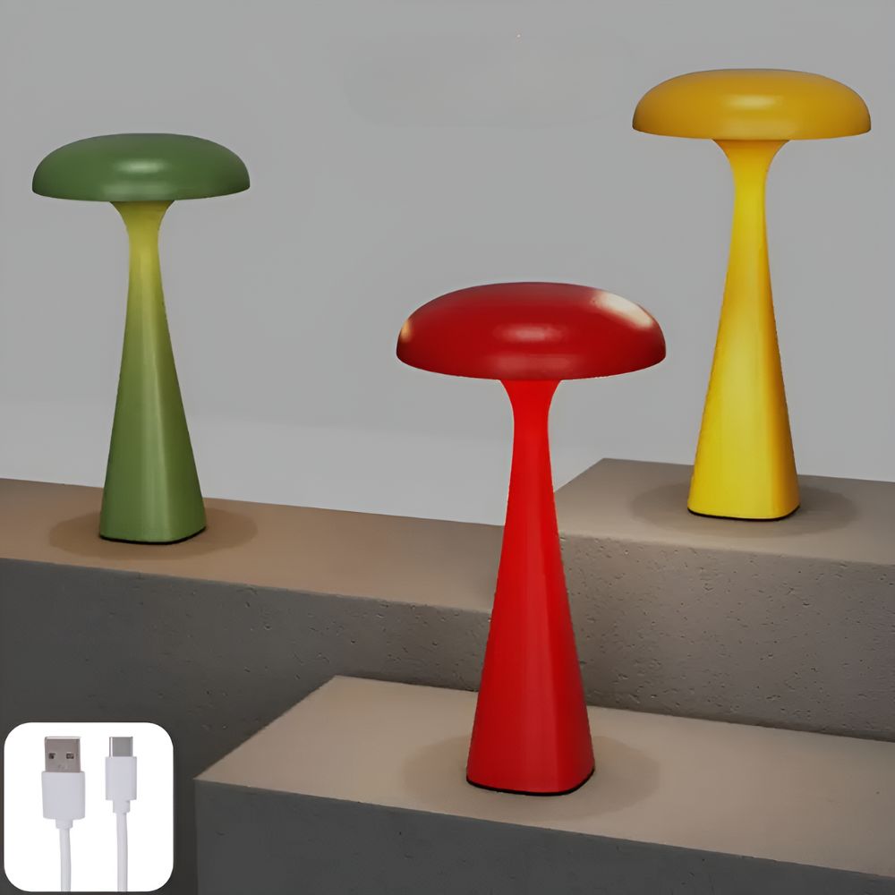 Bedside Lamps Mushroom Cordless Touch for Bedroom | LED