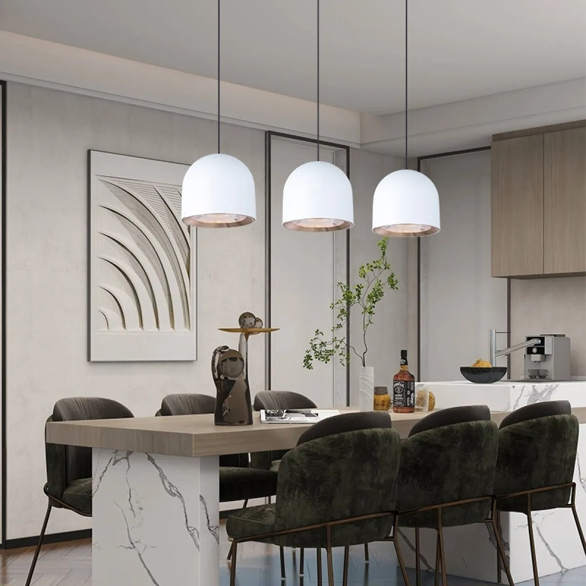 Bedside Pendant Light with Cord & Dome Shade | Downward Glow