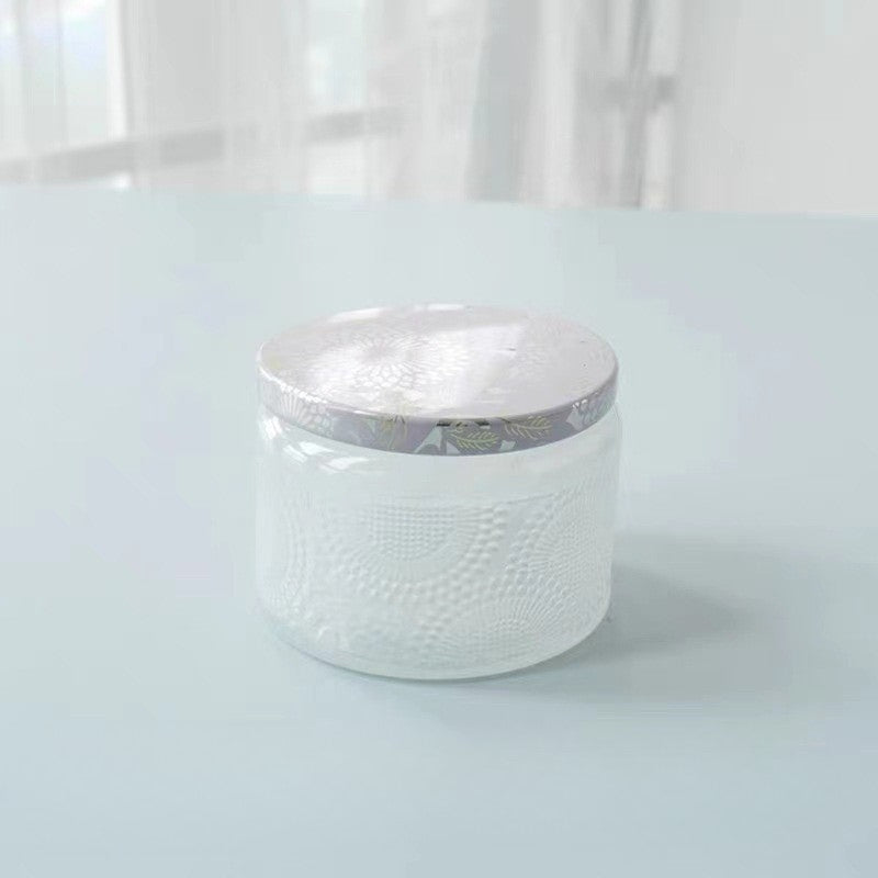 Candles & Home Fragrance Embossed Glass Jar with Lid | Scented