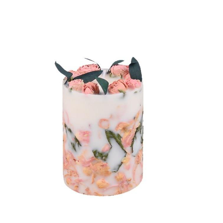 Candles & Home Fragrance Pillar with Dried Flowers | Botanical