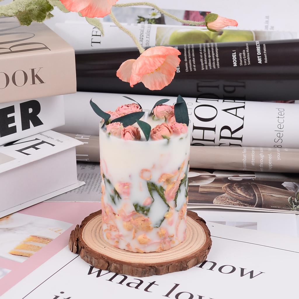 Candles & Home Fragrance Pillar with Dried Flowers | Botanical