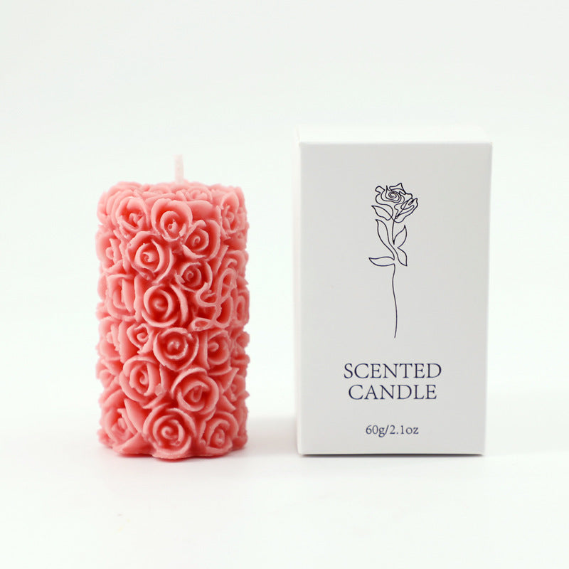 Candles & Home Fragrance Rose Pillar Scented | Decoration