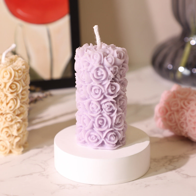 Candles & Home Fragrance Rose Pillar Scented | Decoration