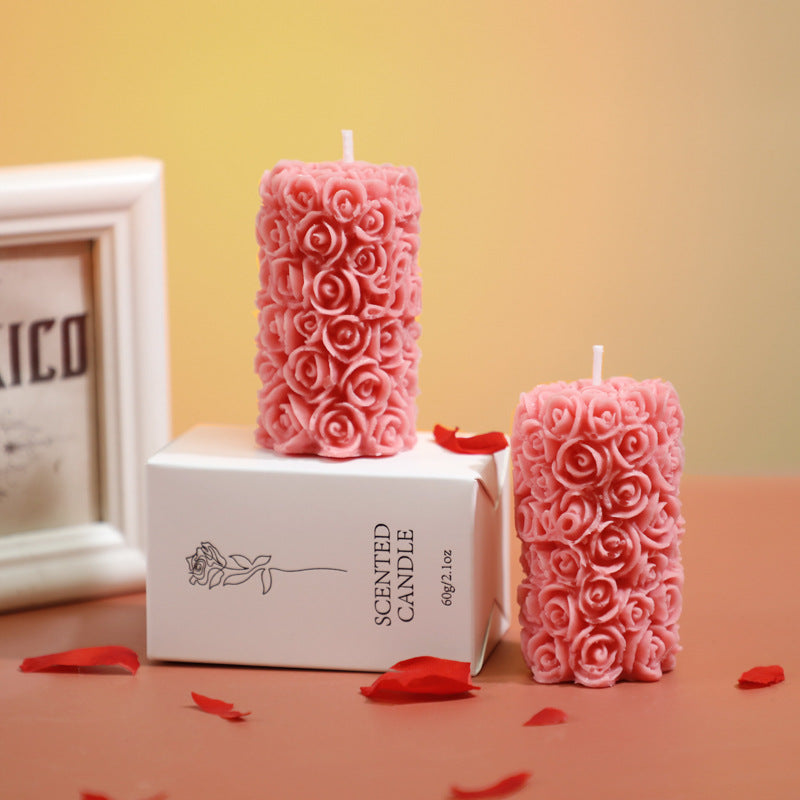 Candles & Home Fragrance Rose Pillar Scented | Decoration