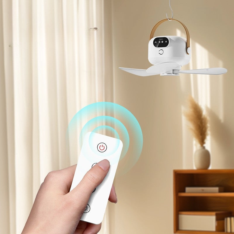 Ceiling Fan Lamp with Remote | Portable Hanging Light