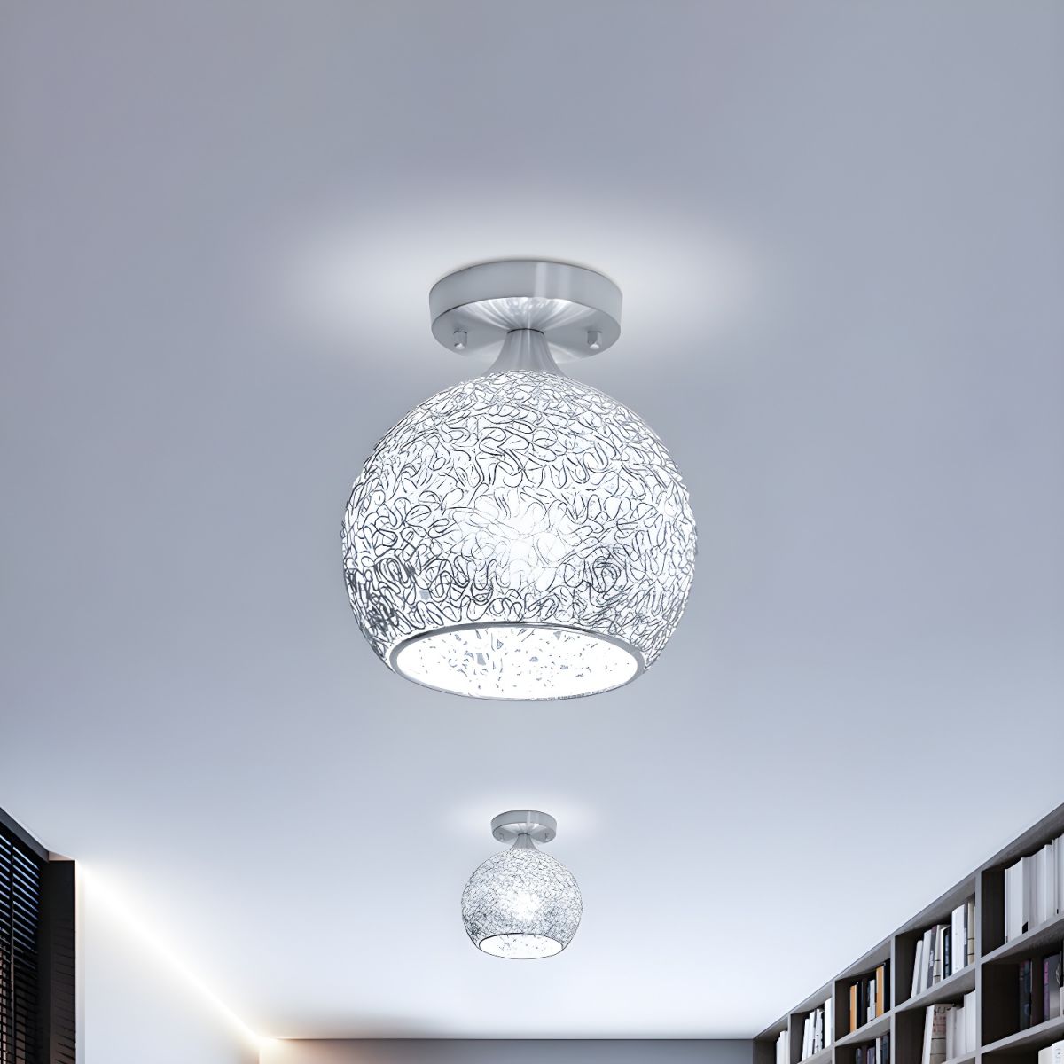 Ceiling Light with Round Shade | Flush Mount