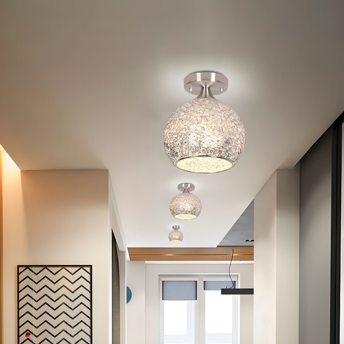 Ceiling Light with Round Shade | Flush Mount