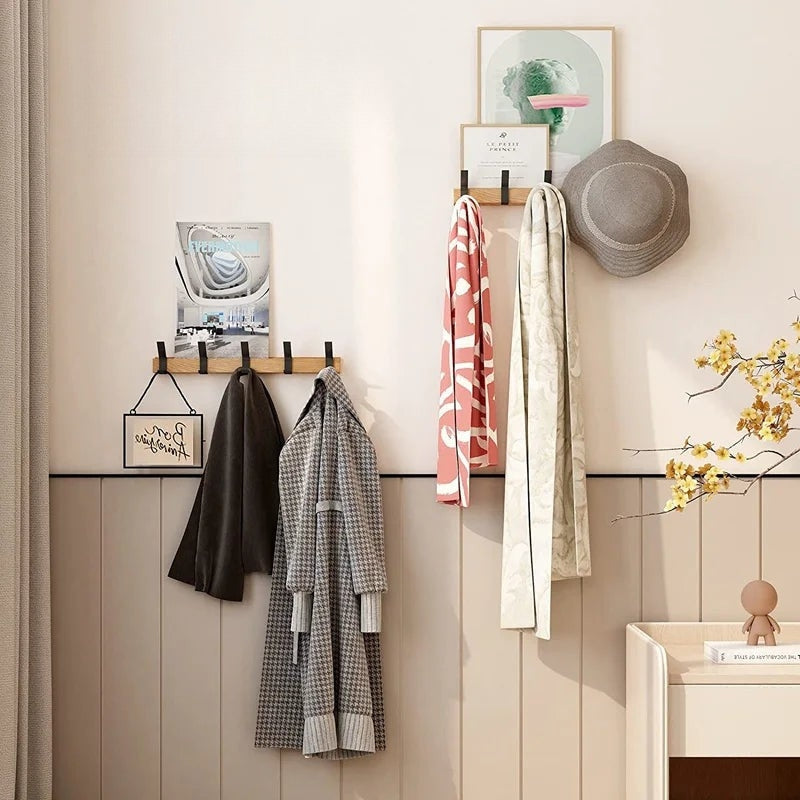Coat Hangers Modern Rail with Angular Hooks | Movable