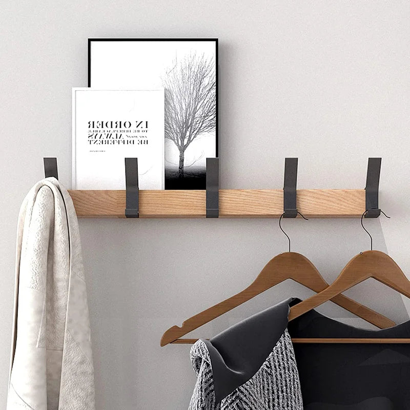 Coat Hangers Modern Rail with Angular Hooks | Movable