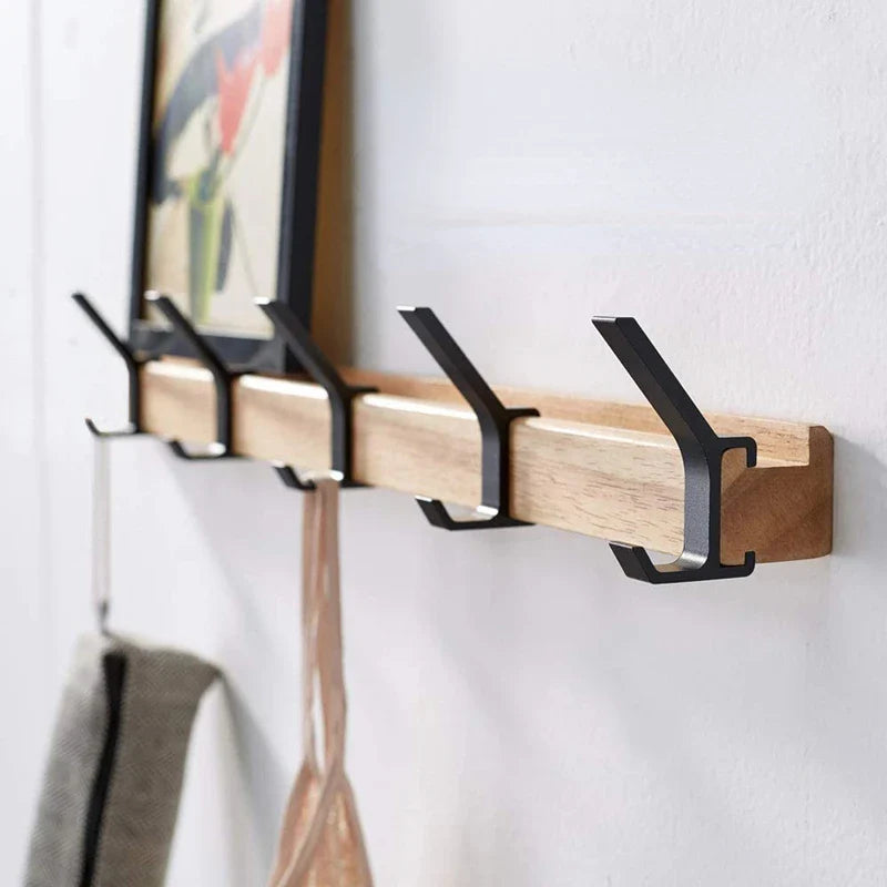 Coat Hangers Modern Rail with Angular Hooks | Movable