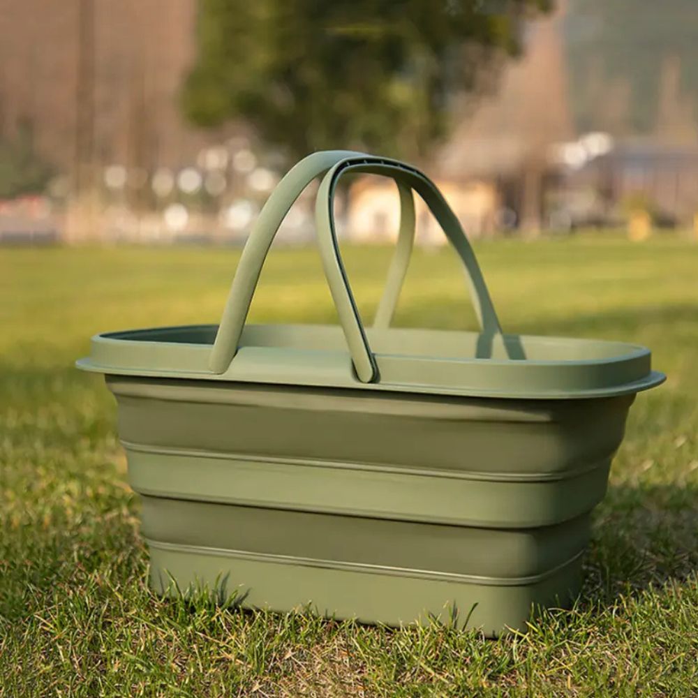 Collapsible Basket for Picnic & Storage with Handles | Foldable