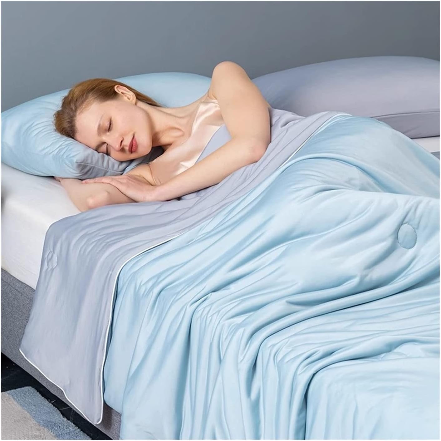 Cooling Blanket Silky for Bed with Tufted Design | Double Side