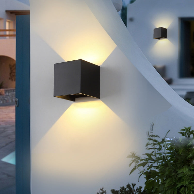Cube Wall Sconces with Up-Down LED | Exterior Light