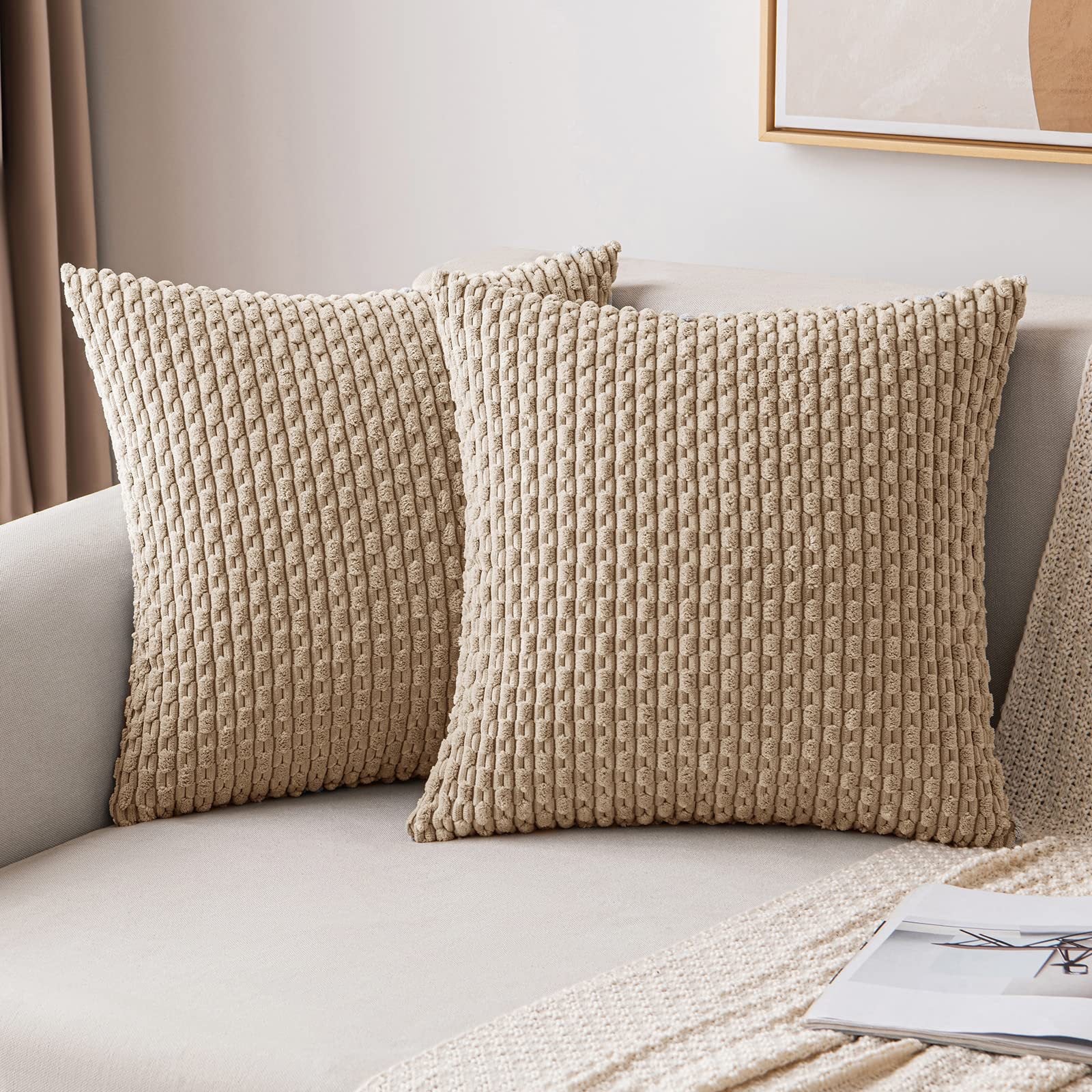 Cushion Covers with Corduroy Texture | Living Room Décor