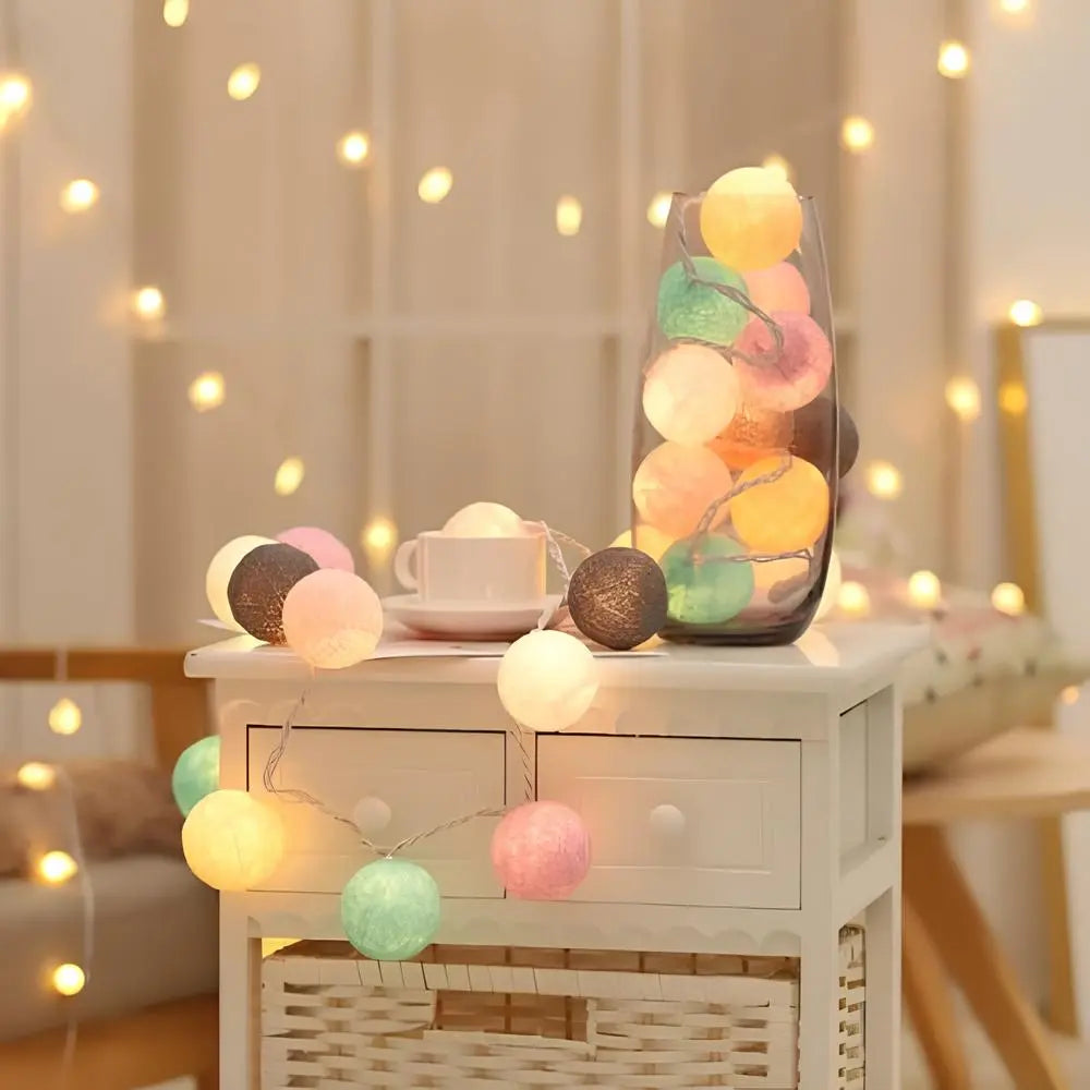 Decorative Lighting Ball String LED for Bedroom | Multicolor