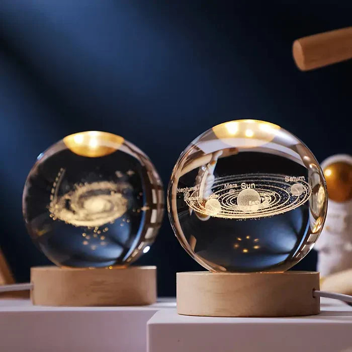 Decorative Lighting LED Glass Ball with Wooden Base | Engraving