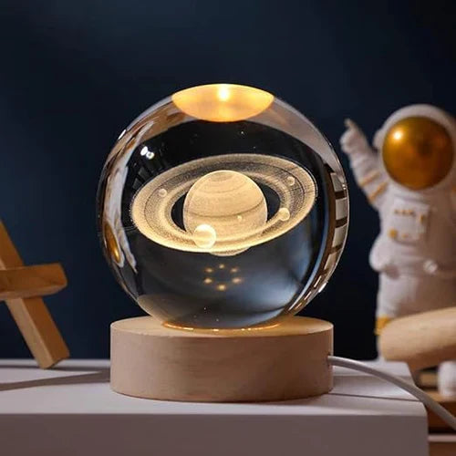 Decorative Lighting LED Glass Ball with Wooden Base | Engraving