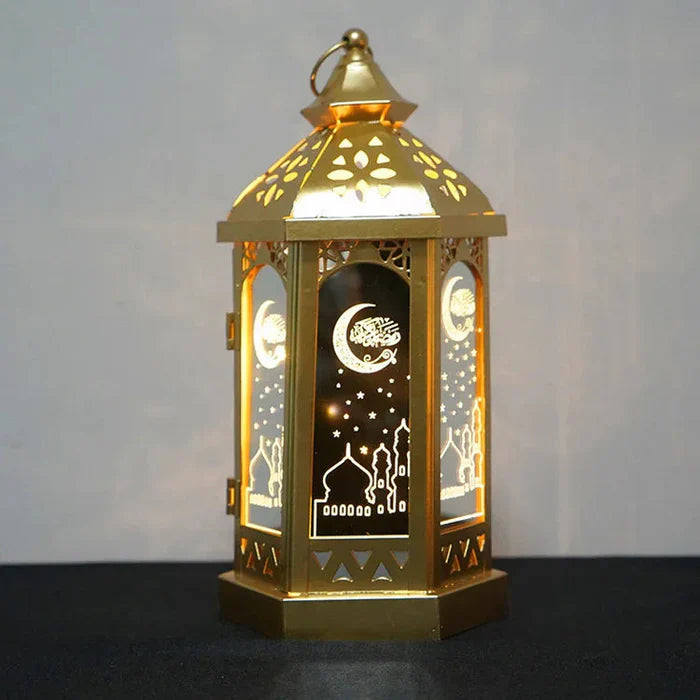 Decorative Lighting LED Lantern with Moon Cutout | Moroccan
