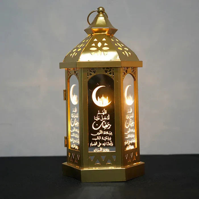 Decorative Lighting LED Lantern with Moon Cutout | Moroccan