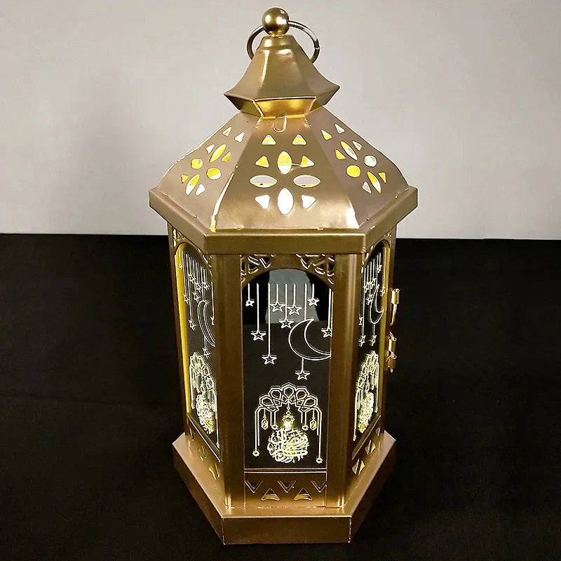 Decorative Lighting LED Lantern with Moon Cutout | Moroccan