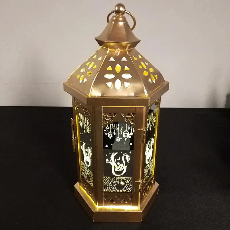 Decorative Lighting LED Lantern with Moon Cutout | Moroccan