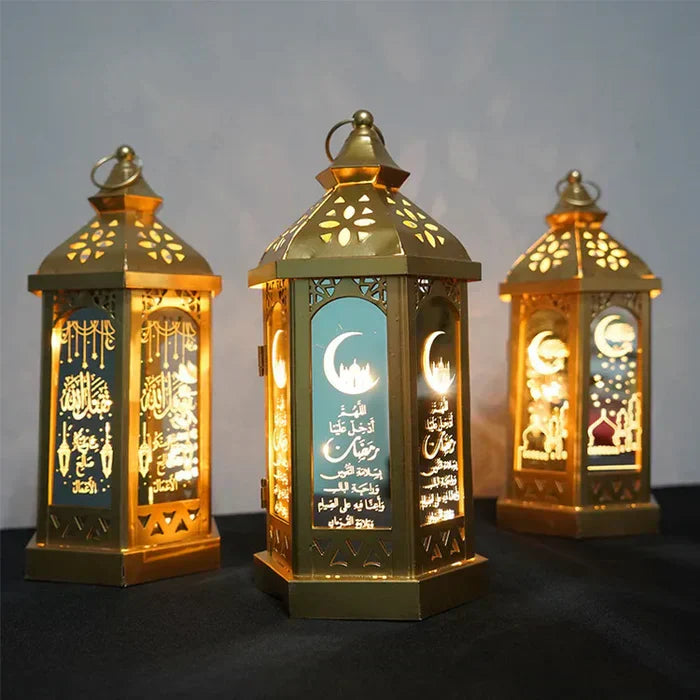 Decorative Lighting LED Lantern with Moon Cutout | Moroccan
