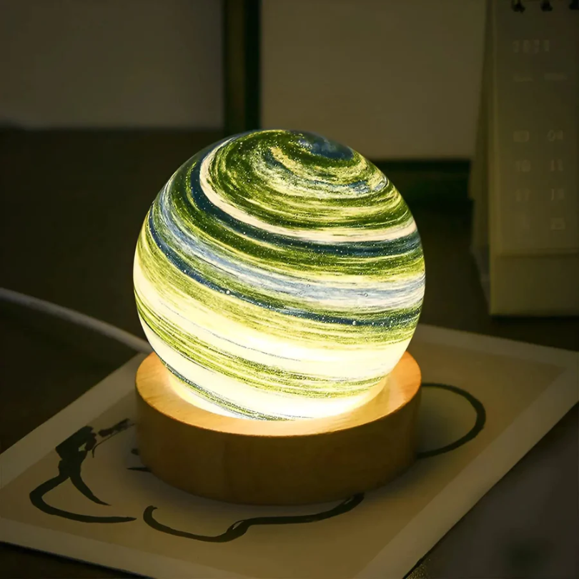 Decorative Lighting LED Planet Lamp with Wooden Base | Bedside