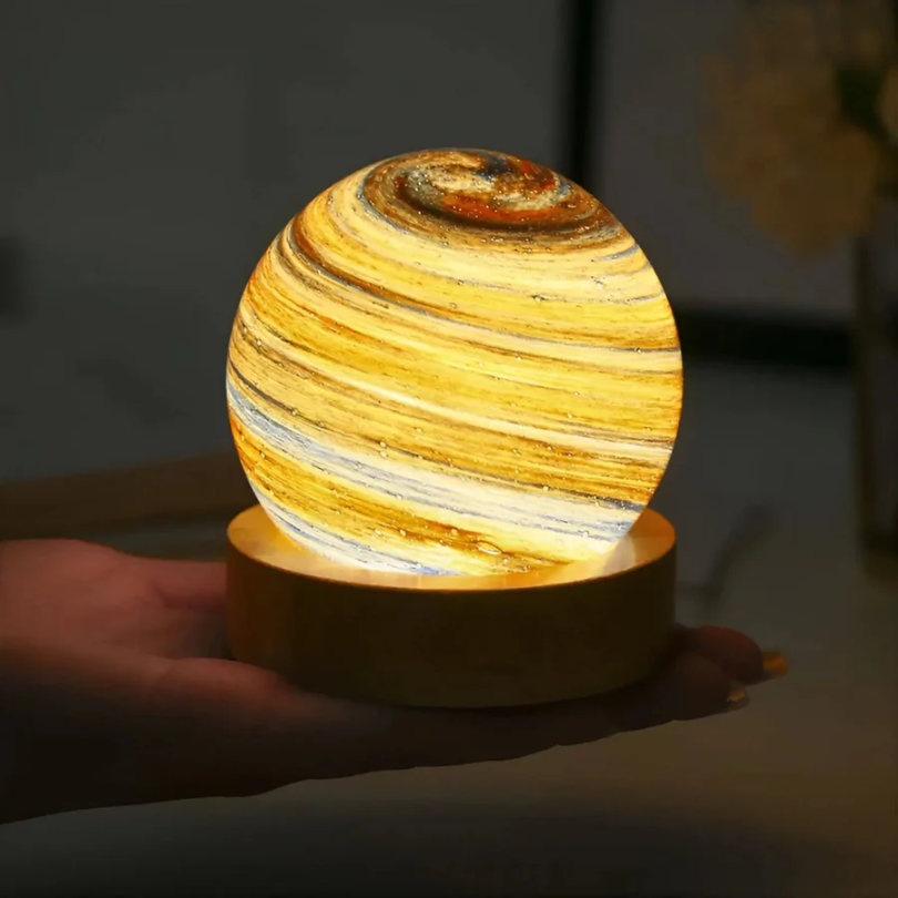 Decorative Lighting LED Planet Lamp with Wooden Base | Bedside