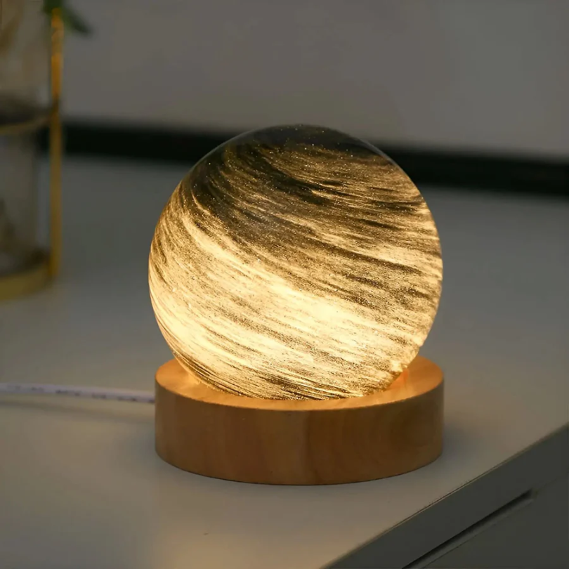 Decorative Lighting LED Planet Lamp with Wooden Base | Bedside