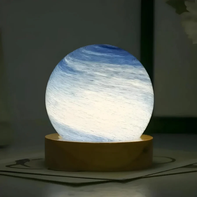 Decorative Lighting LED Planet Lamp with Wooden Base | Bedside