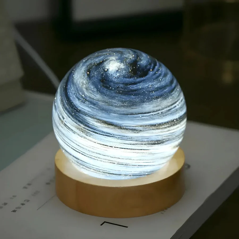 Decorative Lighting LED Planet Lamp with Wooden Base | Bedside