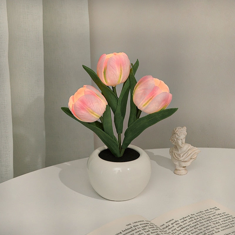 Decorative Lighting Tulip Flower LED for Bedroom | Cordless