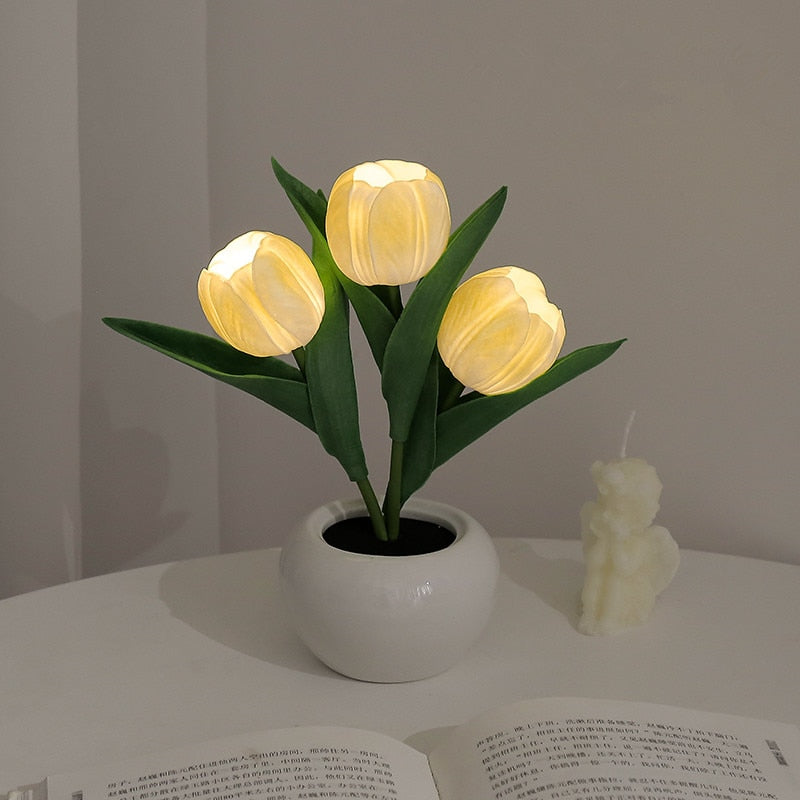 Decorative Lighting Tulip Flower LED for Bedroom | Cordless