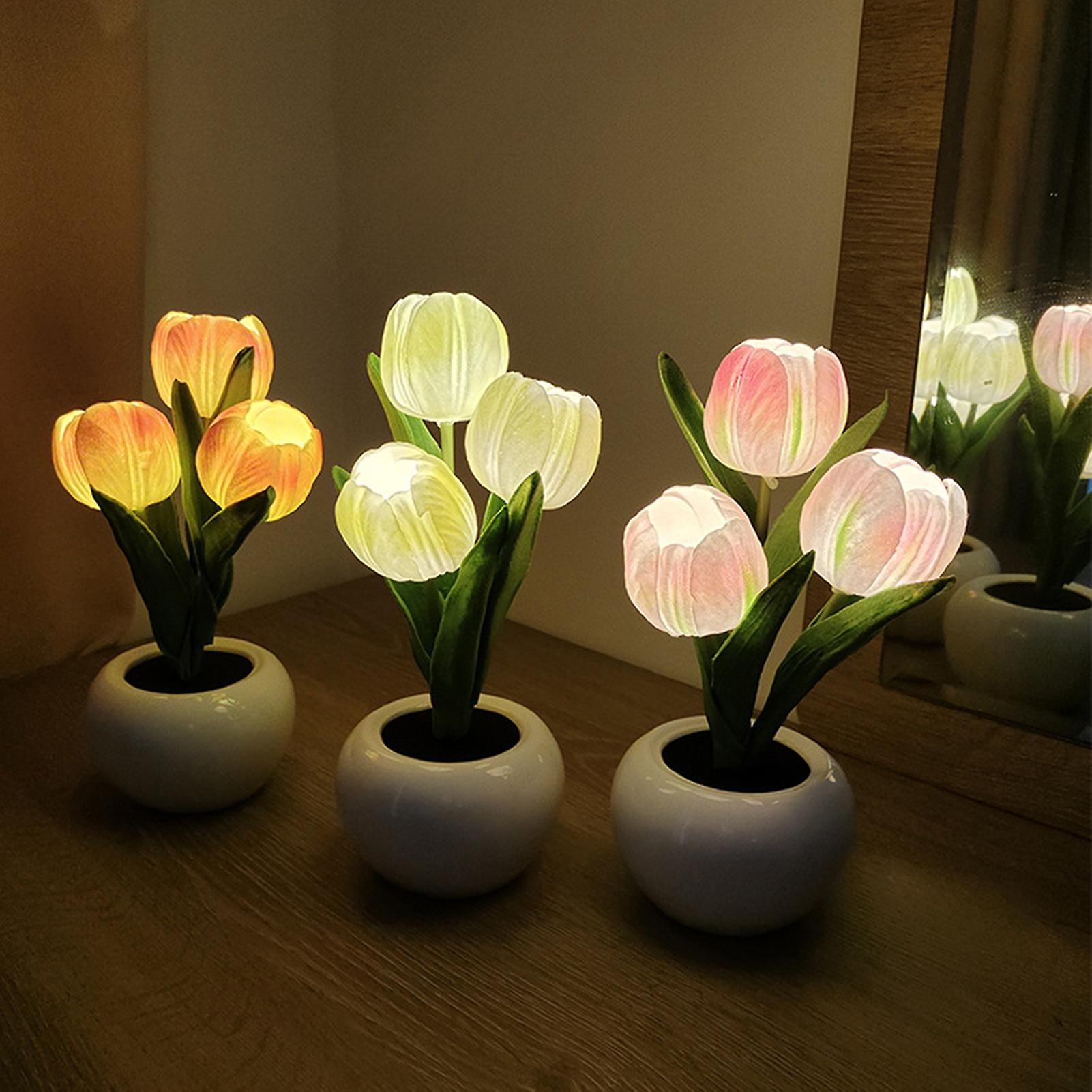 Decorative Lighting Tulip Flower LED for Bedroom | Cordless